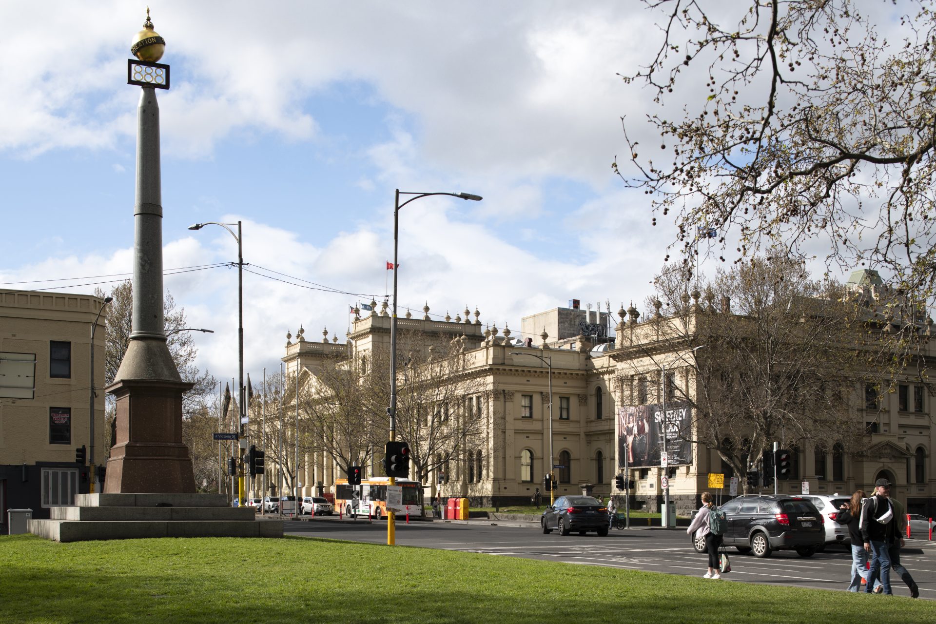 Victorian Trades Halls facade set fra 8-timers monumentet. 